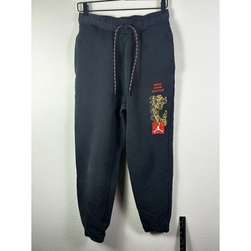 Nike Air Jordan Mind Over Matter Logo Fleece Jogger SweatPants Black Men's Small